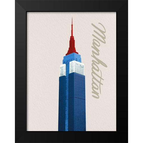 Patriotic Manhattan 1 Black Modern Wood Framed Art Print by Prime, Marcus