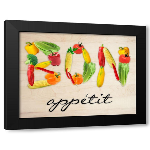 Bon Appetit Black Modern Wood Framed Art Print with Double Matting by Prime, Marcus