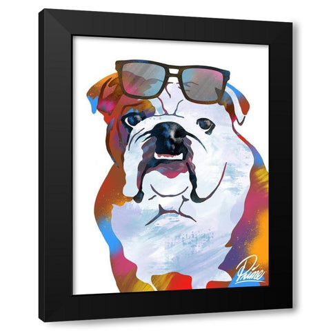 Flashy Bulldog 1 Black Modern Wood Framed Art Print with Double Matting by Prime, Marcus