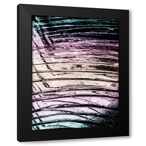 Fluorescent Wave 1 Black Modern Wood Framed Art Print with Double Matting by Prime, Marcus