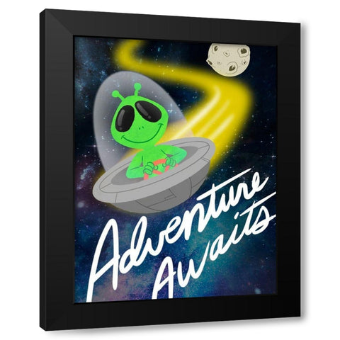 Adventure Awaits 1 Black Modern Wood Framed Art Print with Double Matting by Prime, Marcus