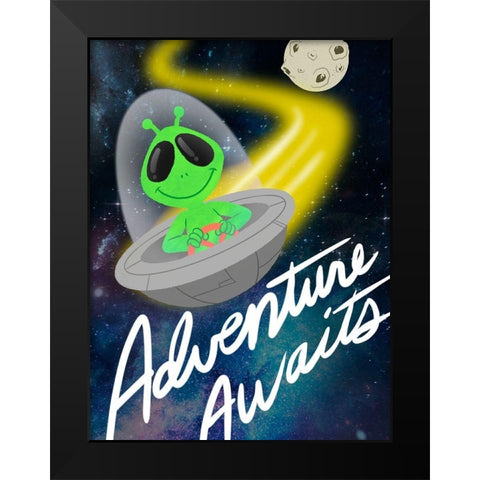 Adventure Awaits 1 Black Modern Wood Framed Art Print by Prime, Marcus