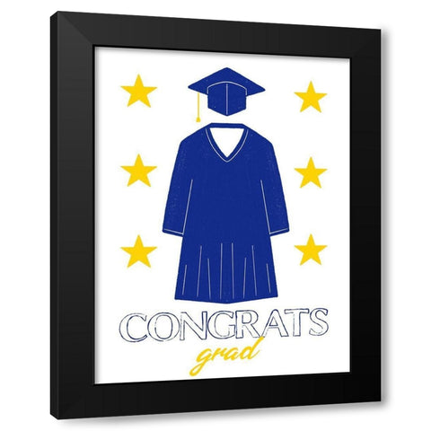 Congrats Grad 1 Black Modern Wood Framed Art Print with Double Matting by Prime, Marcus