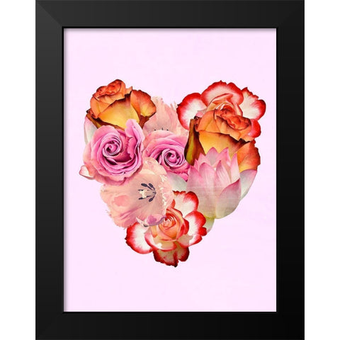 Floral Love 1 Black Modern Wood Framed Art Print by Prime, Marcus