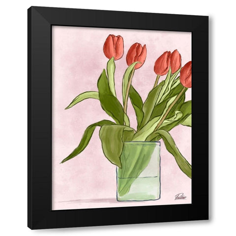 Kissable Blooms 1 Black Modern Wood Framed Art Print with Double Matting by Prime, Marcus