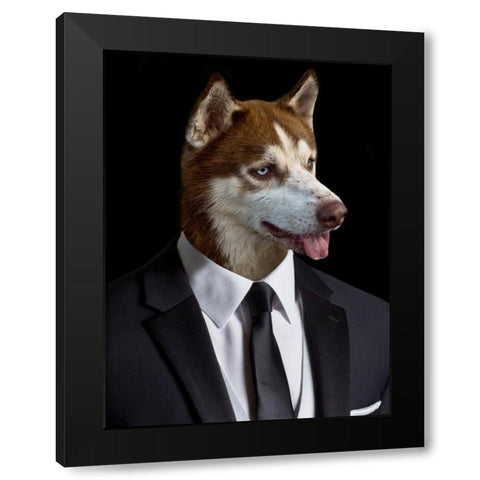 Wallstreet Wolf Black Modern Wood Framed Art Print with Double Matting by Prime, Marcus
