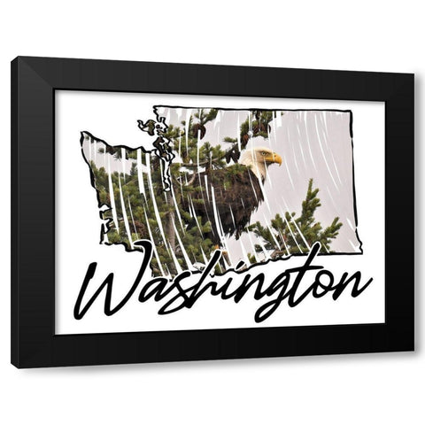 Washington Pride Black Modern Wood Framed Art Print by Prime, Marcus