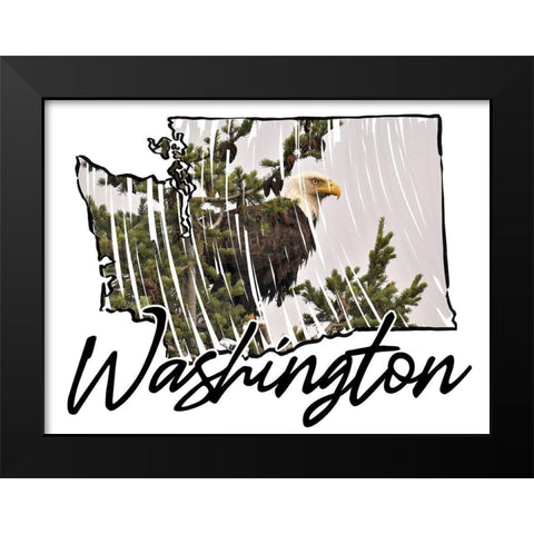 Washington Pride Black Modern Wood Framed Art Print by Prime, Marcus