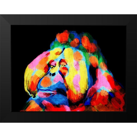 Monkey Color Burst 2 Black Modern Wood Framed Art Print by Prime, Marcus