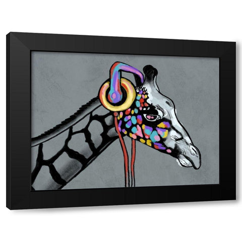 Boomin Giraffe Black Modern Wood Framed Art Print by Prime, Marcus
