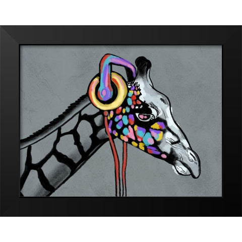 Boomin Giraffe Black Modern Wood Framed Art Print by Prime, Marcus