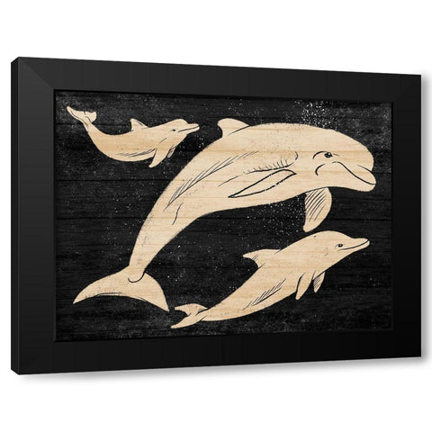 Friendly Divers Black Modern Wood Framed Art Print by Prime, Marcus