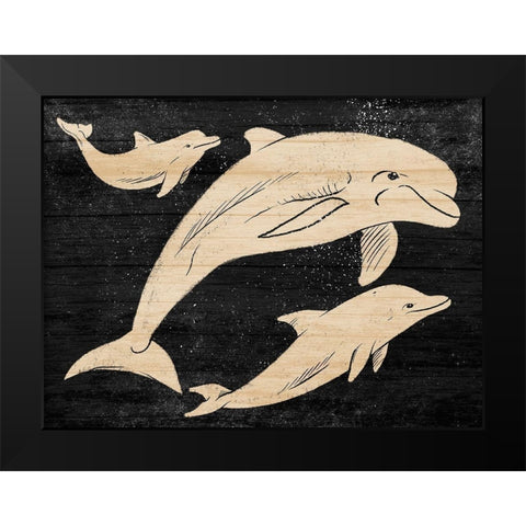 Friendly Divers Black Modern Wood Framed Art Print by Prime, Marcus