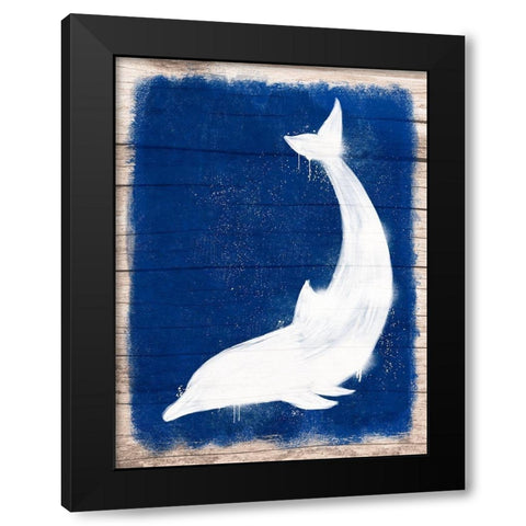 Dolphin Blast 1 Black Modern Wood Framed Art Print by Prime, Marcus