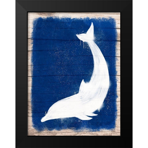 Dolphin Blast 1 Black Modern Wood Framed Art Print by Prime, Marcus