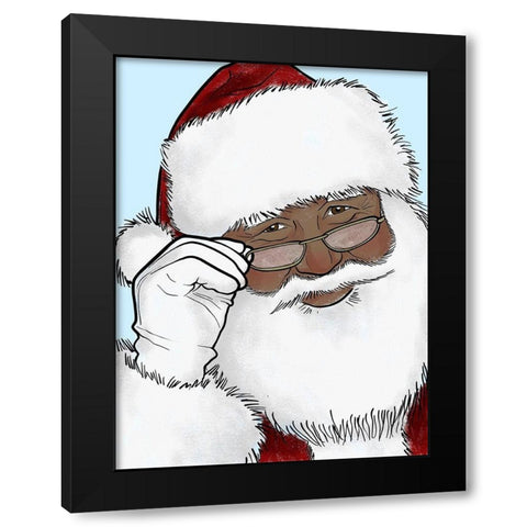 Santas Watching 2 Black Modern Wood Framed Art Print with Double Matting by Prime, Marcus