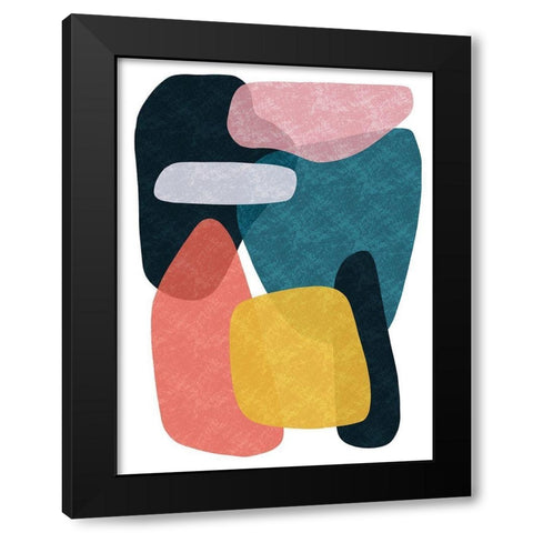 Rubiks Splat 3 Black Modern Wood Framed Art Print with Double Matting by Prime, Marcus