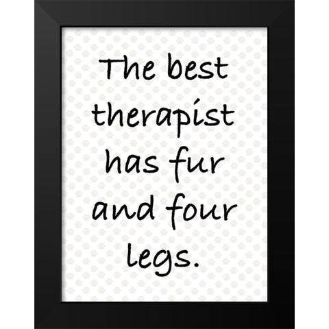 Furry Therapist Black Modern Wood Framed Art Print by Prime, Marcus