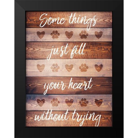 Furry Life Black Modern Wood Framed Art Print by Prime, Marcus