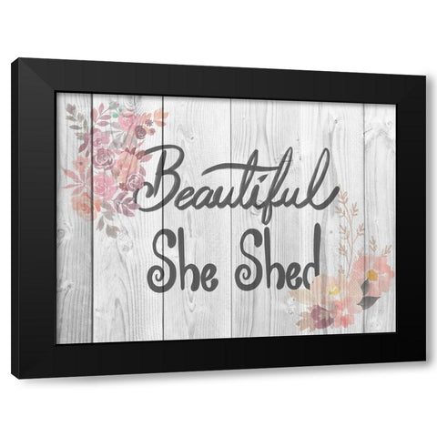 Welcome She Shed 4 Black Modern Wood Framed Art Print by Prime, Marcus