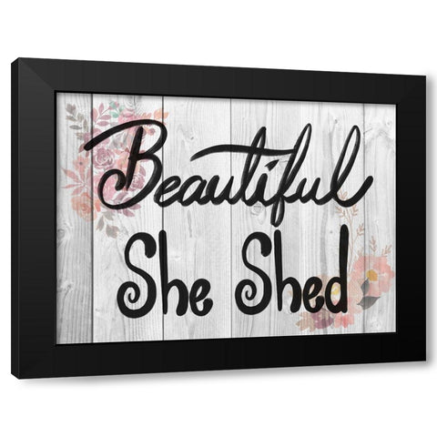 Welcome She Shed 2 Black Modern Wood Framed Art Print by Prime, Marcus