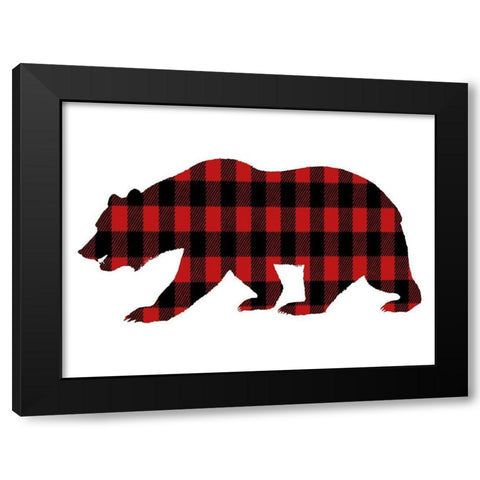 Bear Checkers 1 Black Modern Wood Framed Art Print with Double Matting by Prime, Marcus