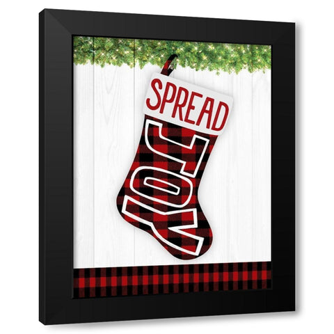 Joy Stocking 1 Black Modern Wood Framed Art Print by Prime, Marcus