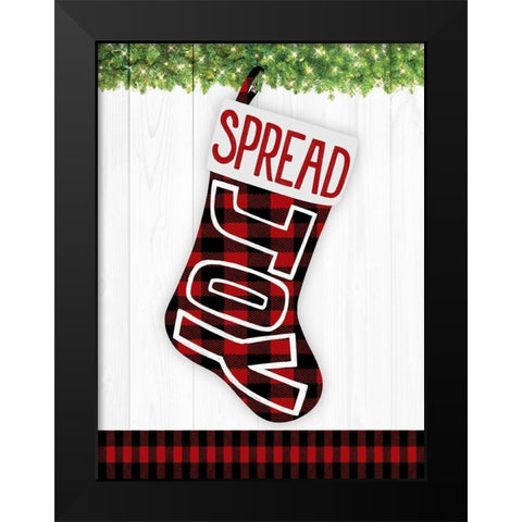 Joy Stocking 1 Black Modern Wood Framed Art Print by Prime, Marcus
