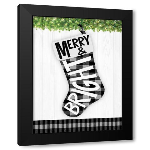 Joy Stocking 2 Black Modern Wood Framed Art Print by Prime, Marcus