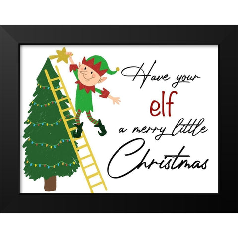 Elf Christmas 1 Black Modern Wood Framed Art Print by Prime, Marcus