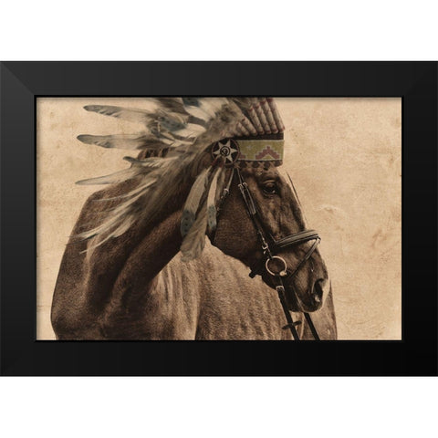 Native Horse Black Modern Wood Framed Art Print by Prime, Marcus