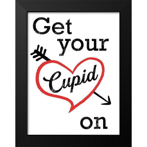 Get Cupid On Black Modern Wood Framed Art Print by Prime, Marcus