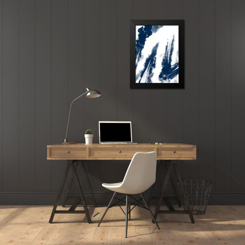 Navy Striking Seams 2 Black Modern Wood Framed Art Print by Prime, Marcus