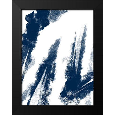 Navy Striking Seams 2 Black Modern Wood Framed Art Print by Prime, Marcus
