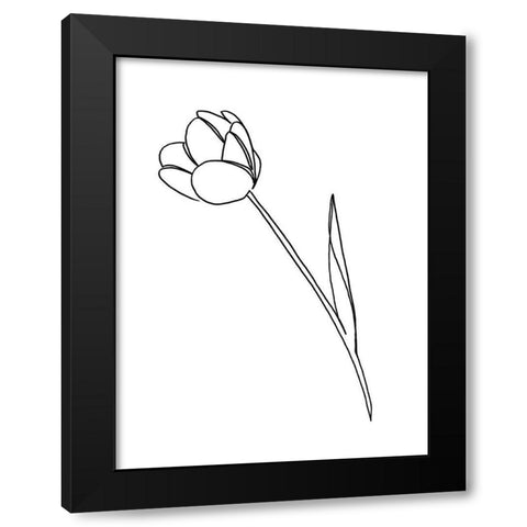Paper Tulip 1 Black Modern Wood Framed Art Print by Prime, Marcus