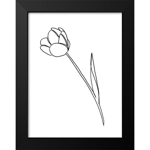 Paper Tulip 1 Black Modern Wood Framed Art Print by Prime, Marcus