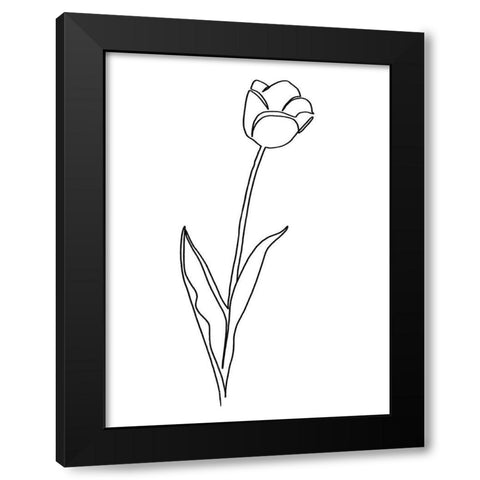 Paper Tulip 2 Black Modern Wood Framed Art Print by Prime, Marcus