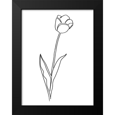 Paper Tulip 2 Black Modern Wood Framed Art Print by Prime, Marcus