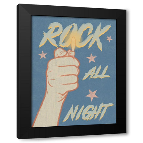 Rock All Night Black Modern Wood Framed Art Print by Prime, Marcus
