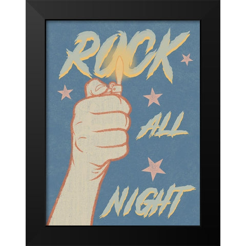 Rock All Night Black Modern Wood Framed Art Print by Prime, Marcus