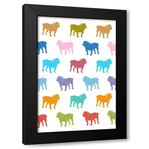 Bulldog Pattern 1 Black Modern Wood Framed Art Print by Prime, Marcus