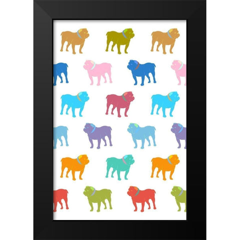 Bulldog Pattern 1 Black Modern Wood Framed Art Print by Prime, Marcus