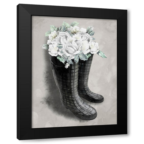 Rain Fall Blooms 1 Black Modern Wood Framed Art Print with Double Matting by Prime, Marcus