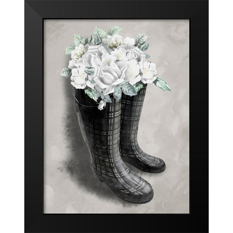 Rain Fall Blooms 1 Black Modern Wood Framed Art Print by Prime, Marcus