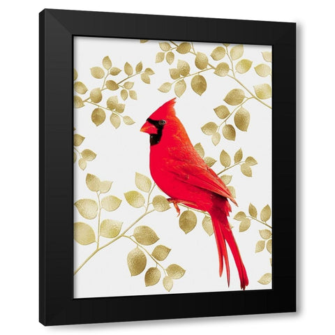 Cheerful Cardinal 1 Black Modern Wood Framed Art Print by Prime, Marcus