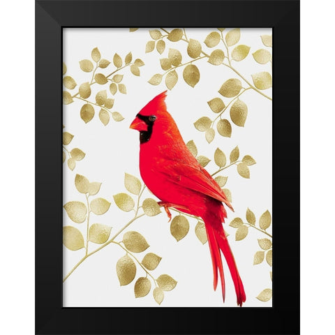 Cheerful Cardinal 1 Black Modern Wood Framed Art Print by Prime, Marcus