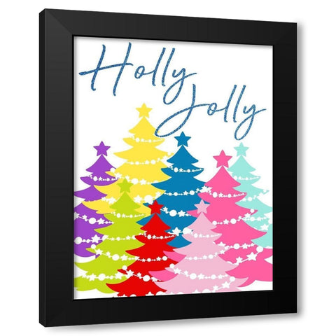 Holly Jolly Black Modern Wood Framed Art Print with Double Matting by Prime, Marcus