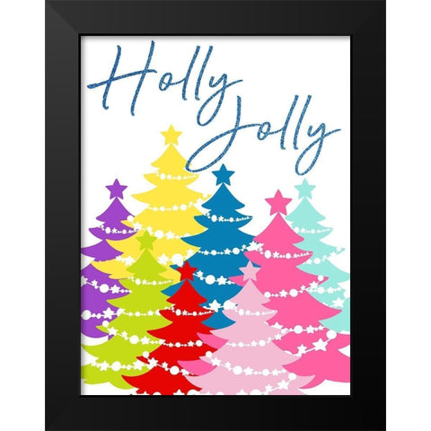 Holly Jolly Black Modern Wood Framed Art Print by Prime, Marcus
