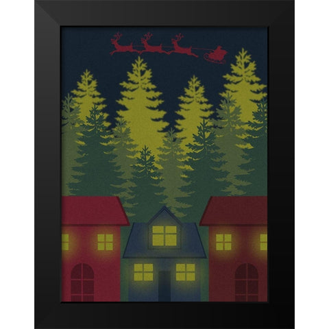 Merry Night Black Modern Wood Framed Art Print by Prime, Marcus