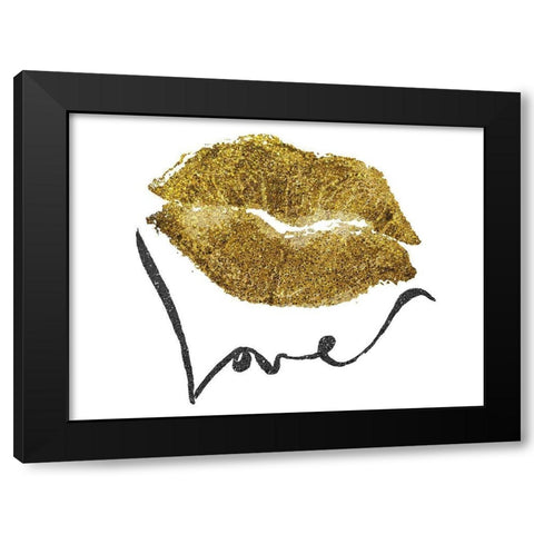 Loving Glitter Kiss Black Modern Wood Framed Art Print with Double Matting by Prime, Marcus